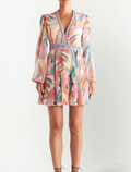 Etro Paisley-Print V-Neck Minidress