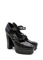 Celine Black Patent Platform Mary Jane Pumps