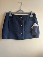 Prada Navy Blue Pocketed Mini Skirt