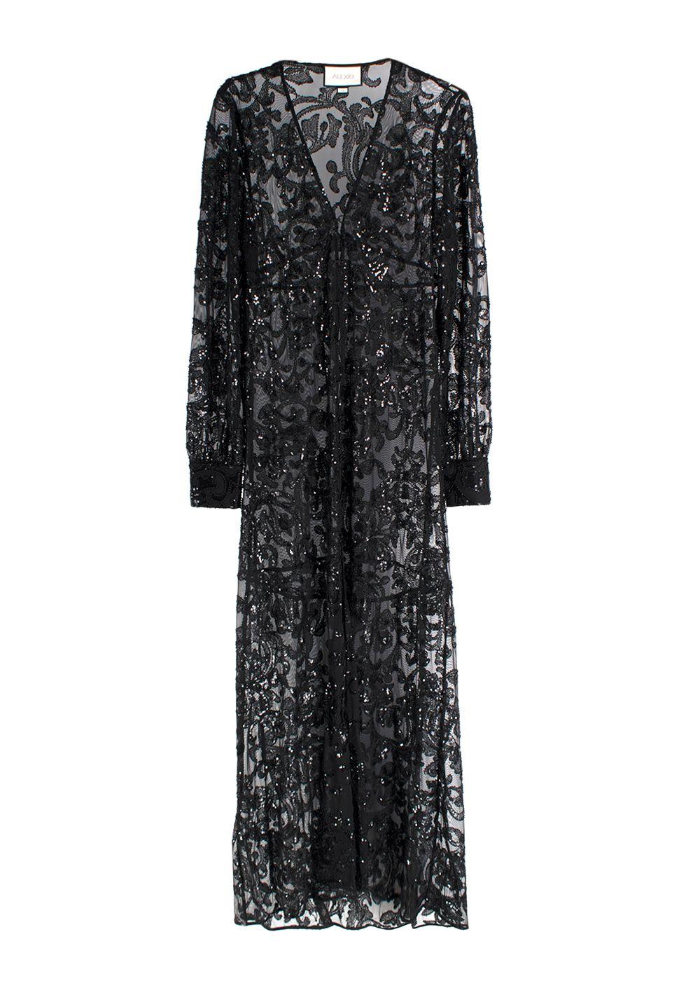 Alexis Embellished Black Maxi Dress
