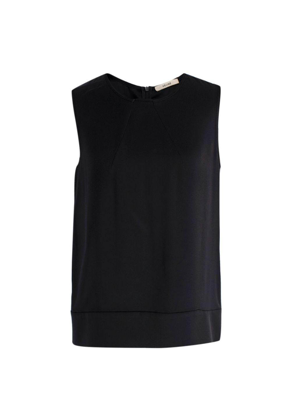 Celine Black Silk Blouse