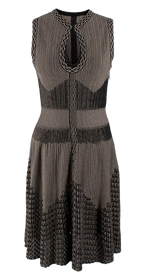 Alaia Metallic Jacquard Knit Skater Dress
