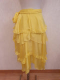 Yellow Ruffled Asymmetric Skirt