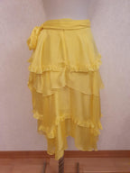 Yellow Ruffled Asymmetric Skirt