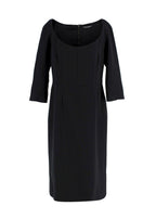 Dolce & Gabbana Black Cropped Sleeve Midi Dress