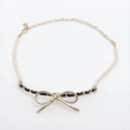 Chanel Faux Pearl/Ribbon  Choker
