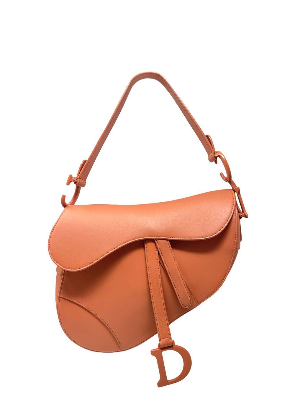 Dior Orange Medium Saddle Bag