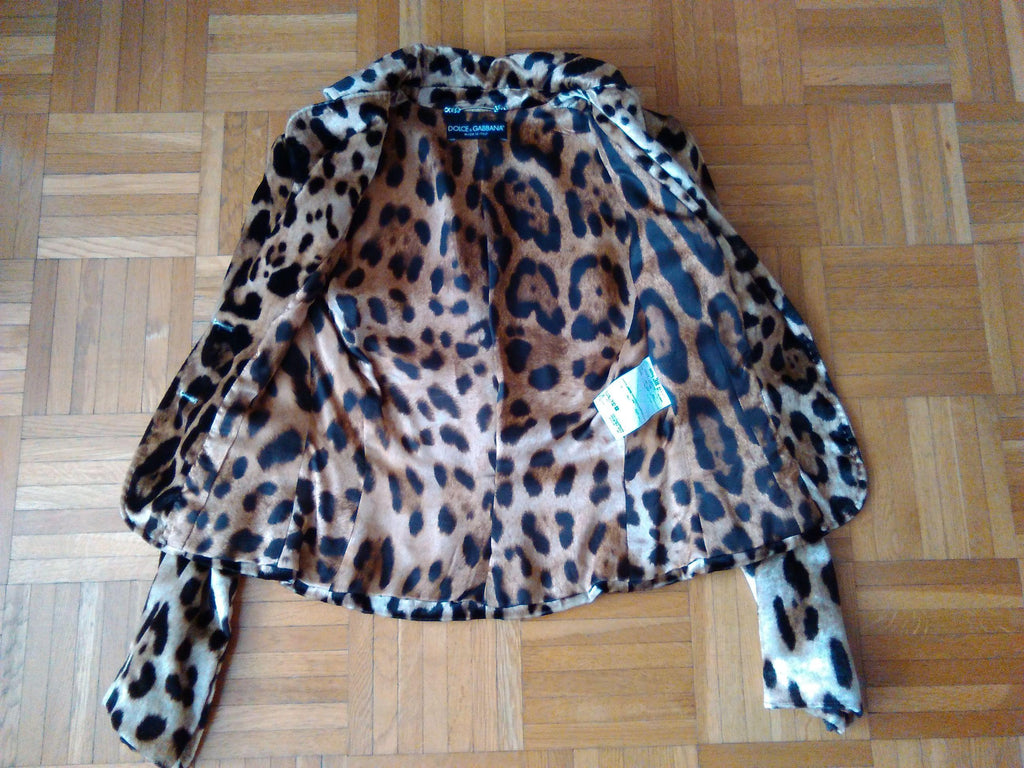 Dolce & Gabbana Velour Leopard Print Jacket