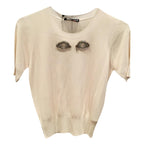Rochas embellished-eyes short-sleeved knit top
