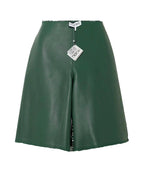 Loewe Green Distressed Leather Shorts