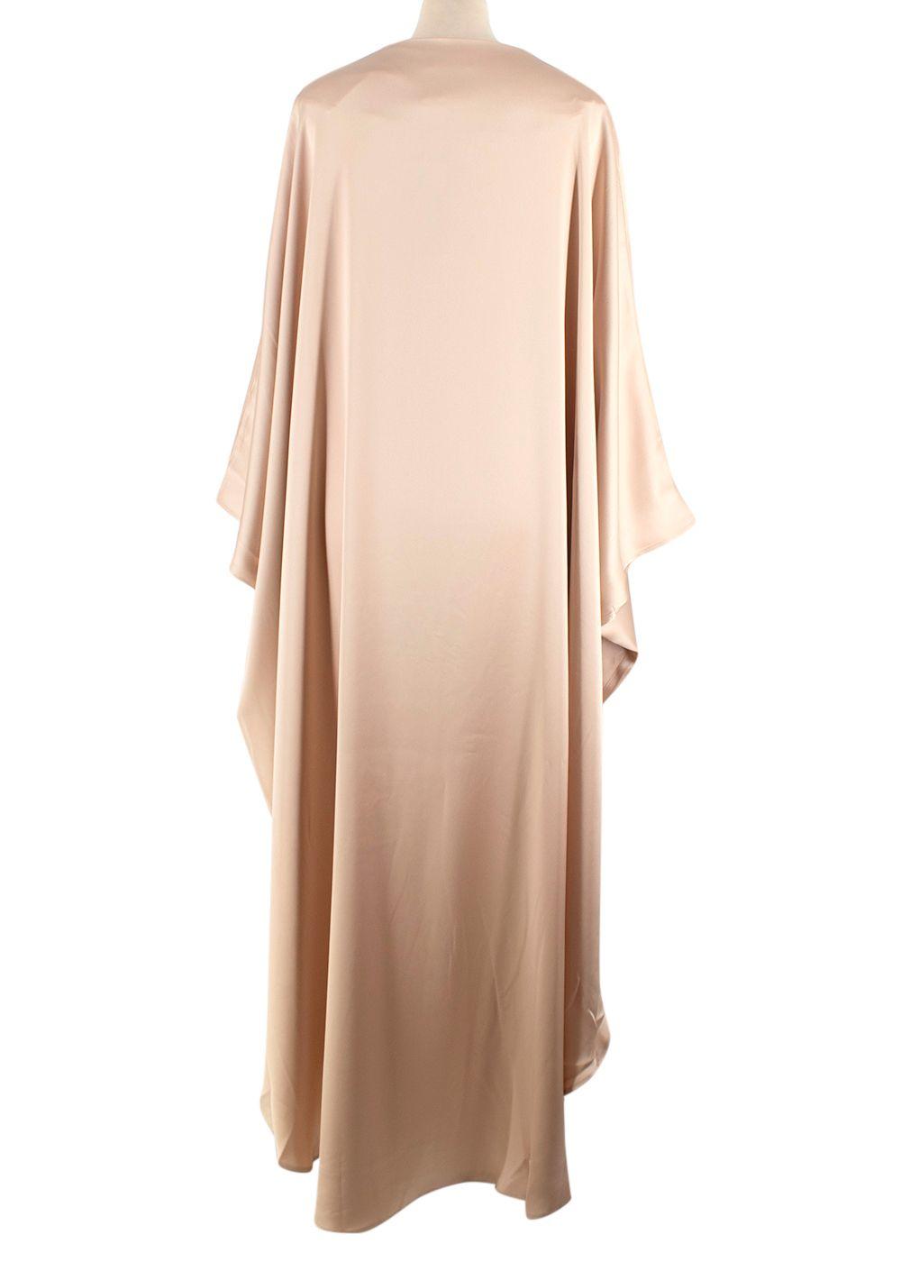 Elegant Embroidery Gold Satin Embroidered Kaftan