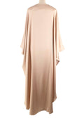 Elegant Embroidery Gold Satin Embroidered Kaftan