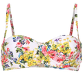 Dolce & Gabbana White Floral Bikini Top