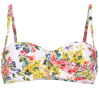 Dolce & Gabbana White Floral Bikini Top