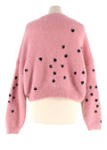 Valentino Pink Sequin Embellished Mohair Blend Jumper