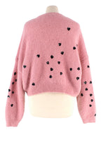 Valentino Pink Sequin Embellished Mohair Blend Jumper