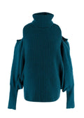 Antonio Berardi Teal Cold-shoulder Merino wool & Cashmere Jumper
