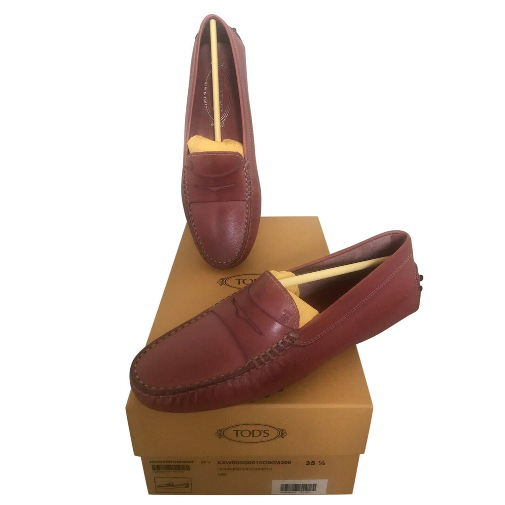 Tods Antique Rose Gommini Penny Loafers
