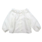 Belle enfant White Silk Long Sleeve Top