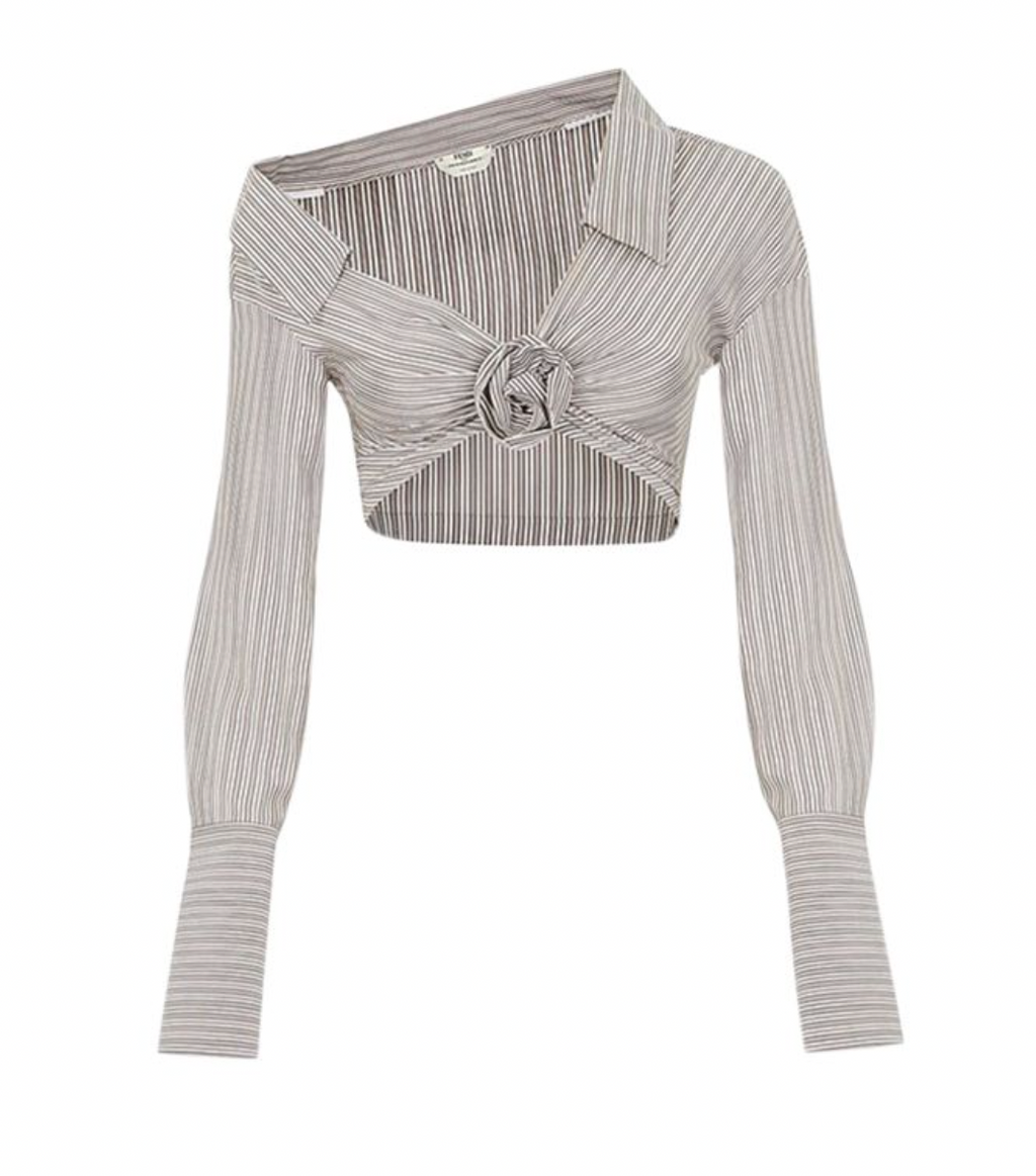 Striped Silk Crop Top