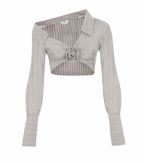 Striped Silk Crop Top
