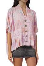 Balenciaga Pink Floral Oversized Blouse