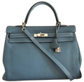 Blue Jeans Togo Leather Kelly Bag