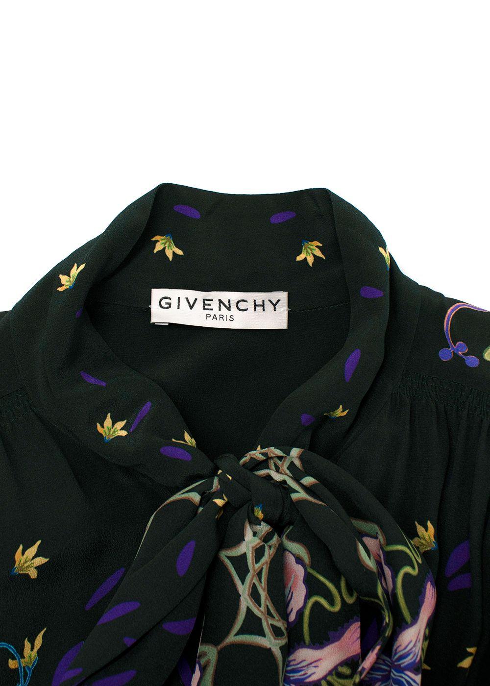 Givenchy Dark Green Floral-print Dress
