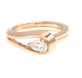 Repossi Serti Rink Gold Inversé Pear Cut Diamond Ring Size 53