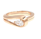 Repossi Serti Rink Gold Inversé Pear Cut Diamond Ring Size 53