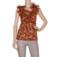 Marc Jacobs Ruffle-trimmed sheer printed cotton top