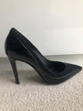 Salvatore Ferragamo Black Patent Leather Court Heels