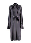 Joseph Grey Belted Silk Dress