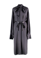 Joseph Grey Belted Silk Dress