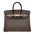 Tricolour Epsom 25cms Birkin Ecorce Etoupe Noir with Gold Hardware