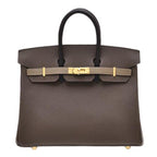 Tricolour Epsom 25cms Birkin Ecorce Etoupe Noir with Gold Hardware