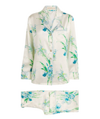 Olivia von Halle White Silk Floral Lila Asterias Pyjama Set