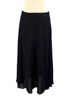 Dior Navy Cotton Blend Embroidered Midi Skirt