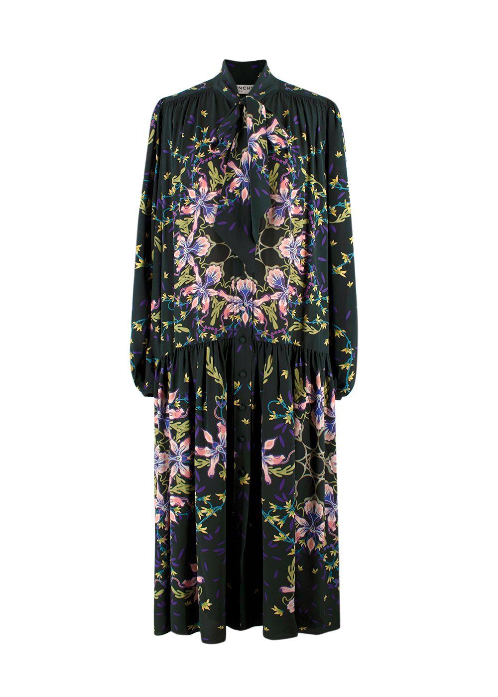 Givenchy Dark Green Floral-print Dress