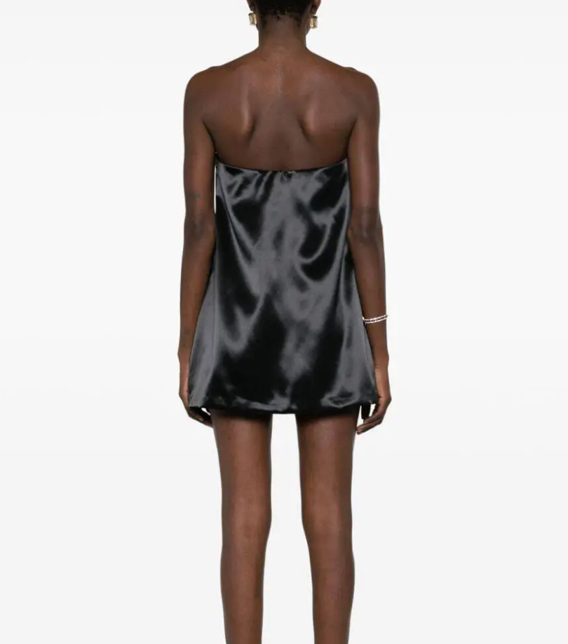 Louisa Ballou  Knot-Detailed Satin Minidress