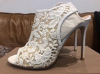 Macramé & suede ankle boots