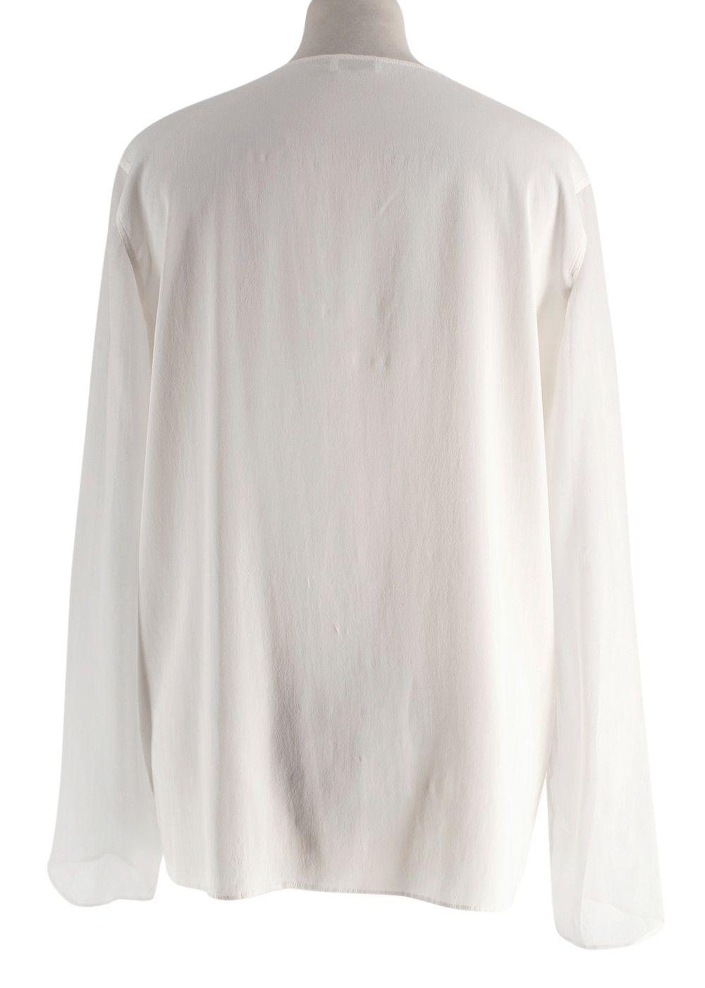 Brunello Cucinelli Cream Silk Satin Blouse