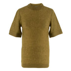 Prada Khaki Semi Sheer Mohair Blend Knit Top