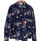 Navy space animals cotton shirt