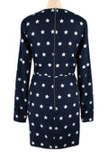 Self Portrait Navy Star Print Ruffle Mini Dress
