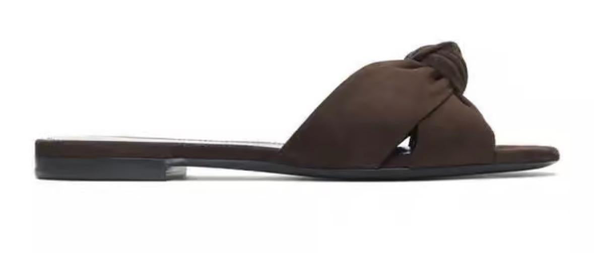 Saint Laurent Brown Suede Bianca Flat Sandals
