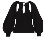 Stretch Wool Blend Cut Out Jumper