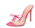 Gianvito Rossi Pink Perspex Lace Up Detail Mules