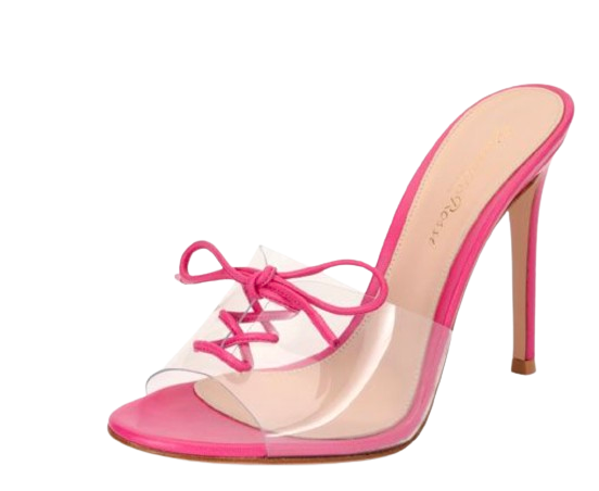 Gianvito Rossi Pink Perspex Lace Up Detail Mules