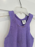 Hunza G Purple Seersucker Iris Mini Dress